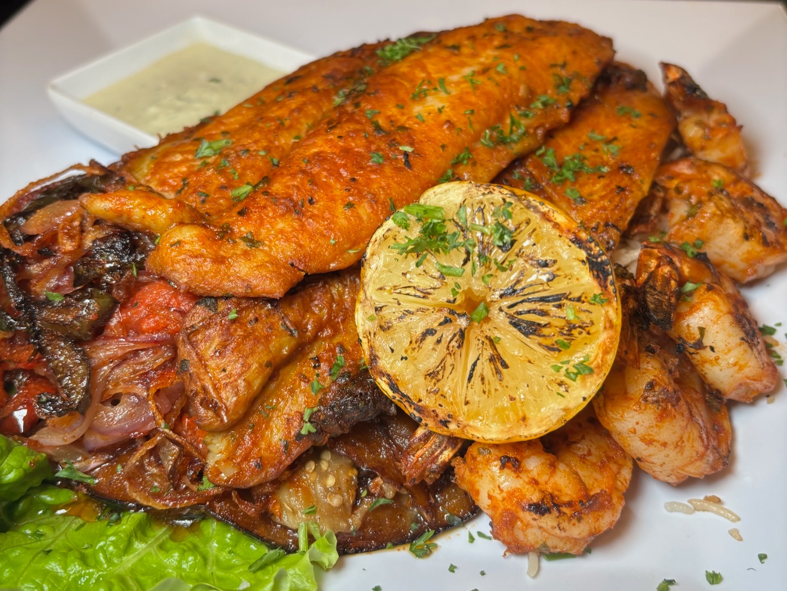Grilled Fish and Shrimp.