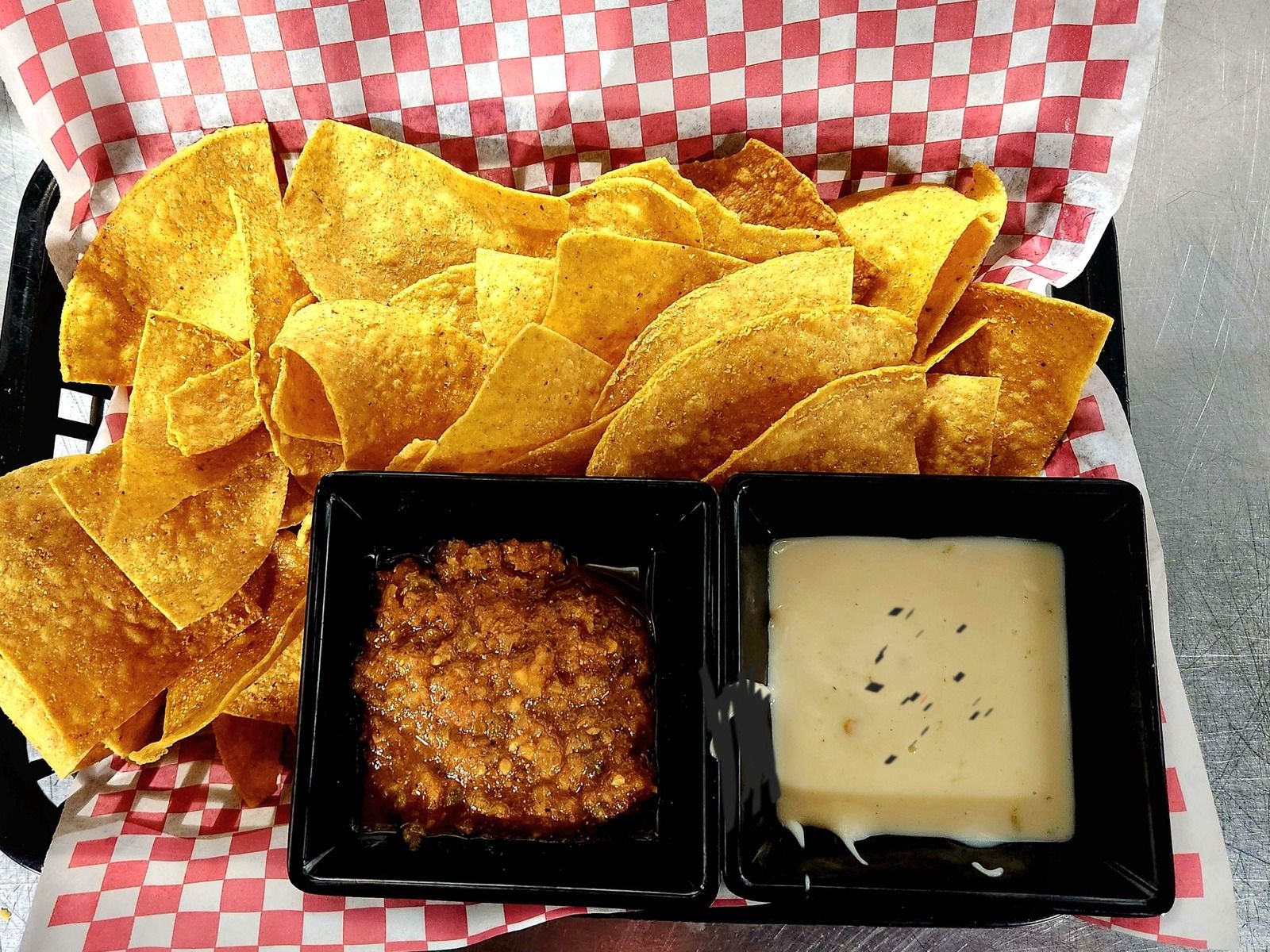 Chips, Queso & Salsa.