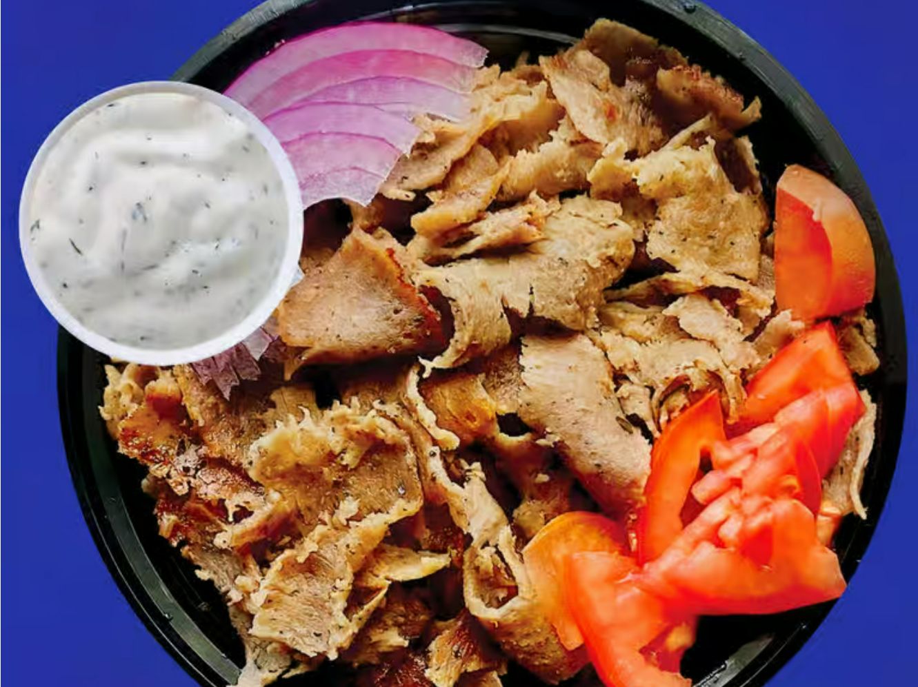 Gyro Rice Bowl & Tzatziki.