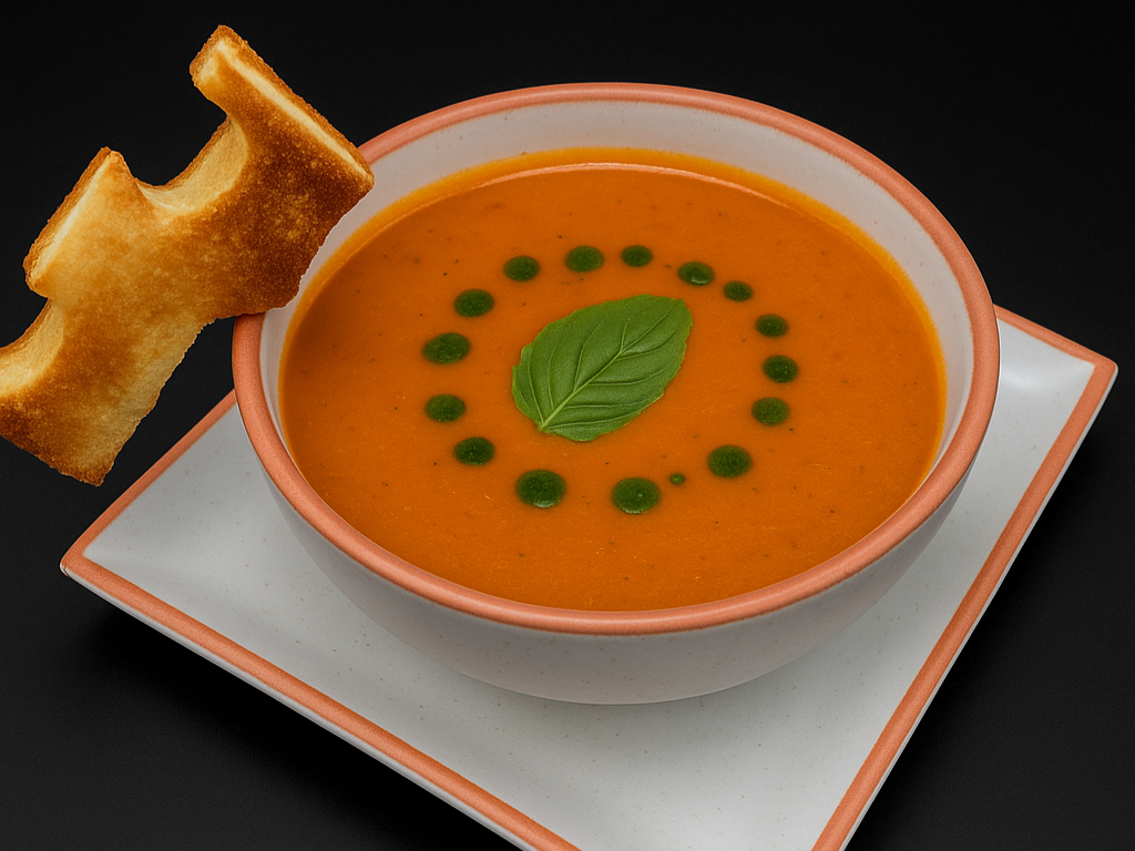 Charred Tomato Basil Bisque.