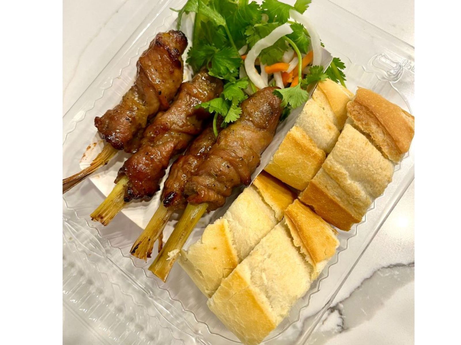 Pork Satay Stick (3 Pcs) - Thịt Cuốn Sả - 3 Cây.