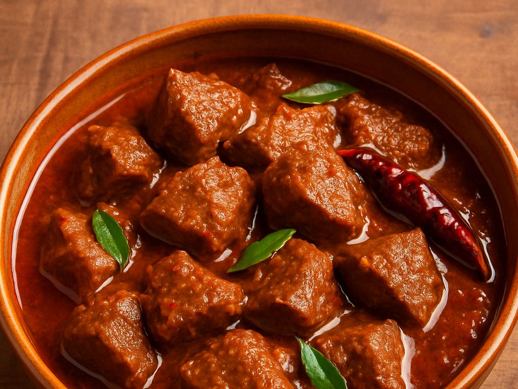 Beef Vindaloo (GF, NF, DF).
