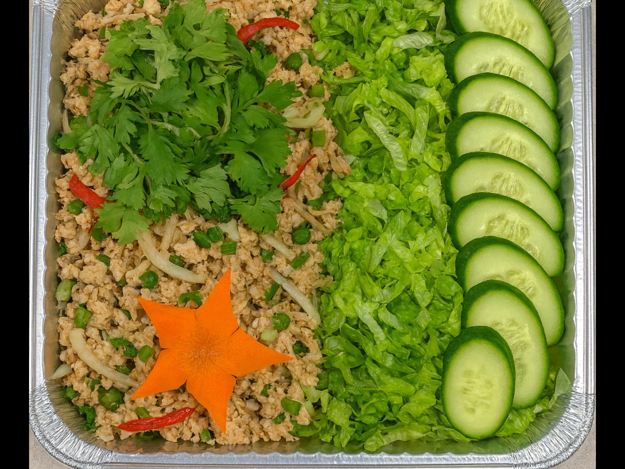 Larb Gai Chicken Salad Party Tray.