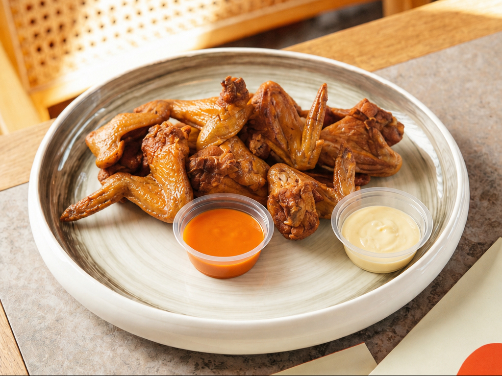 Wings 32 Pieces (With Sauce Of Choice Lemon Herb/Wing Sauce/ Hot/ Garlic/BBQ/ Ranch).