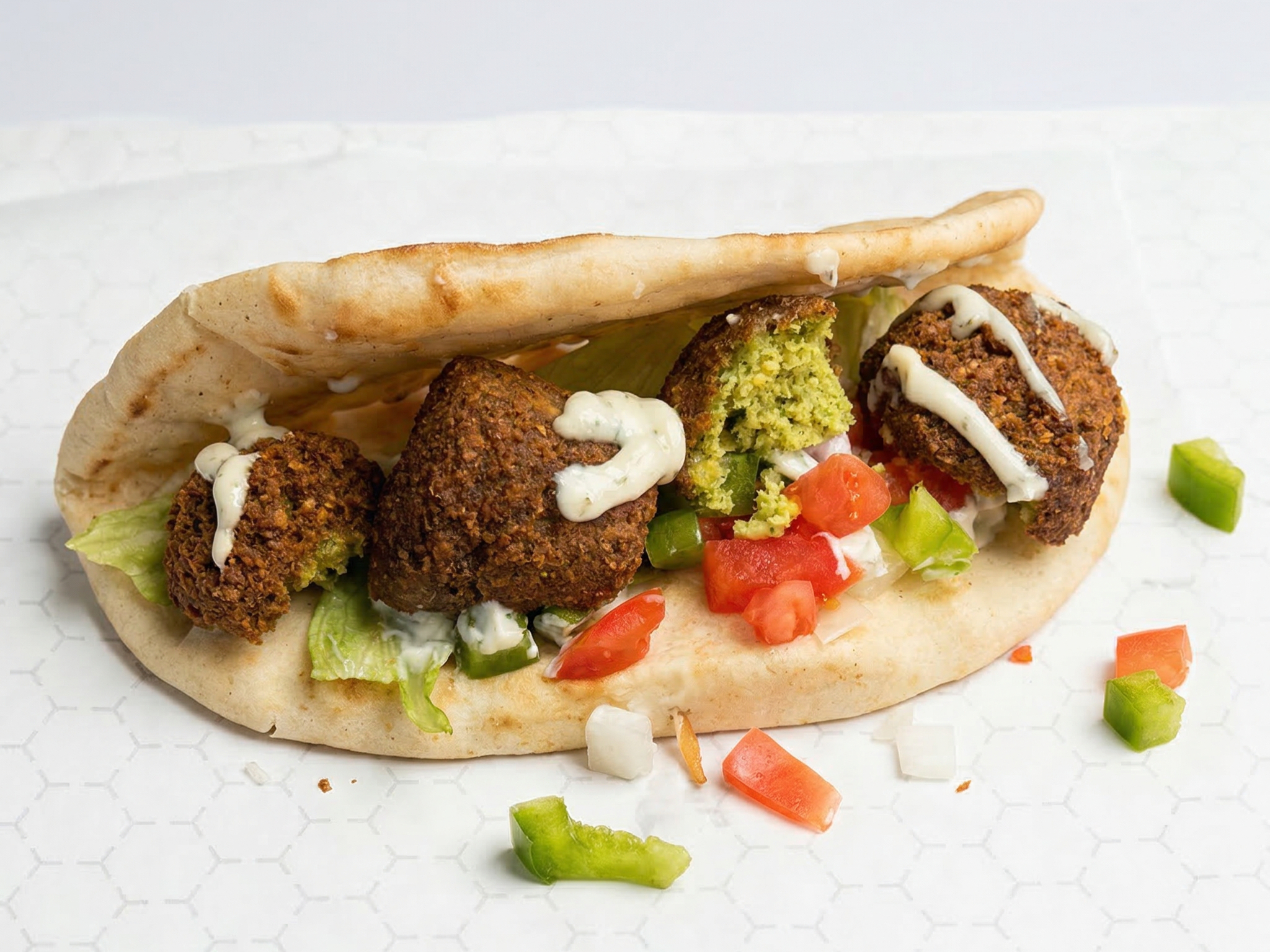 Falafel On Pita Meal.