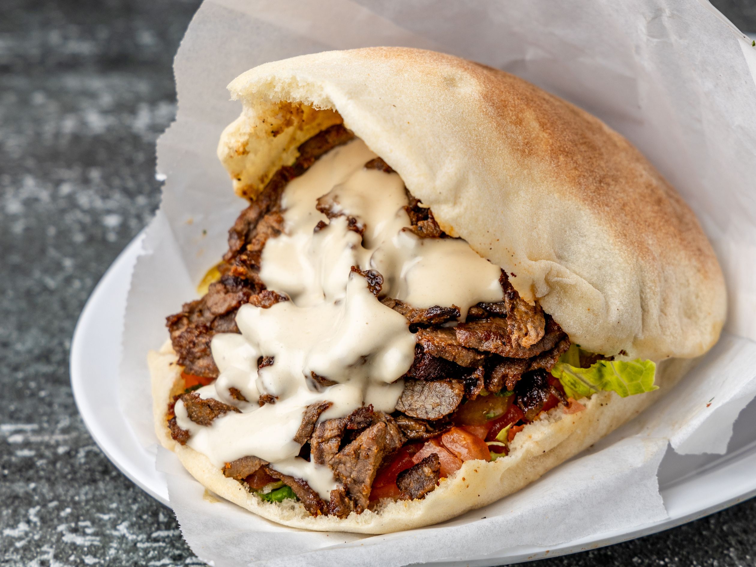 Beef Shawarma Pita.