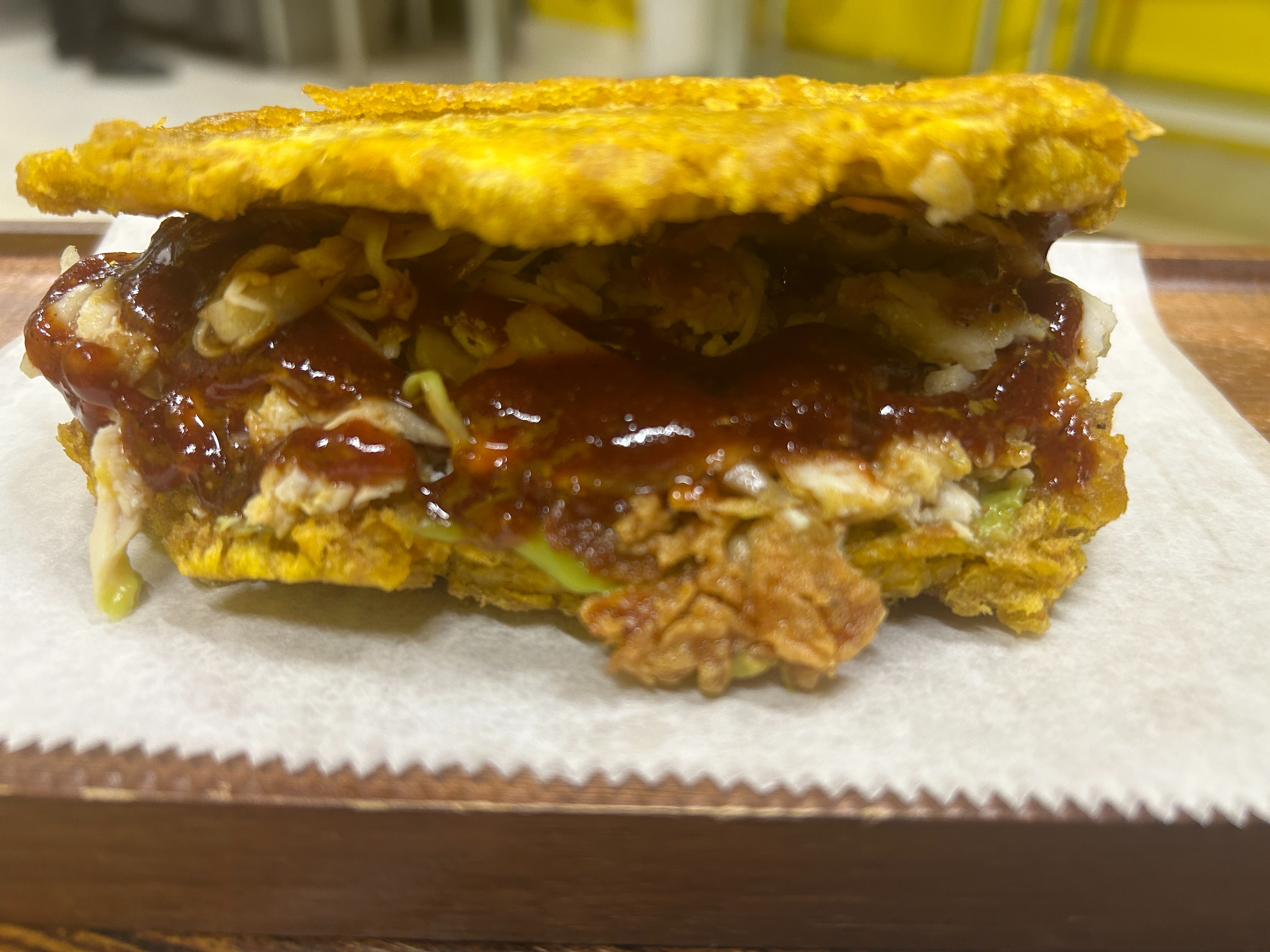 HONEY BBQ FISH SANDWICH.