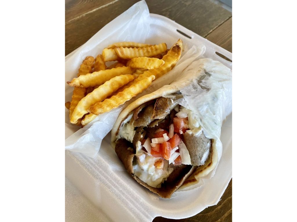 Gyro Sandwich & Fries.