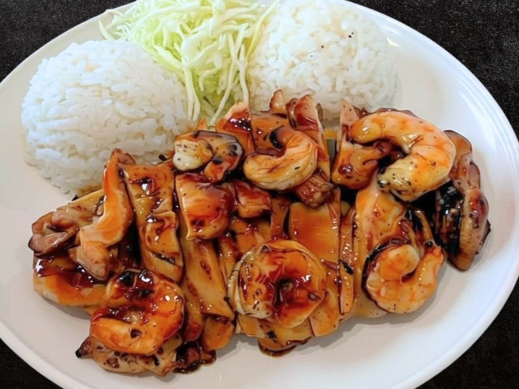 Chicken + Shrimp Teriyaki.