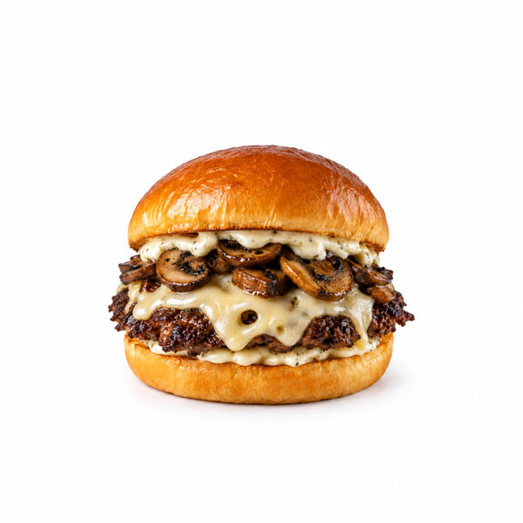 Mushroom Swiss Smash Burger
