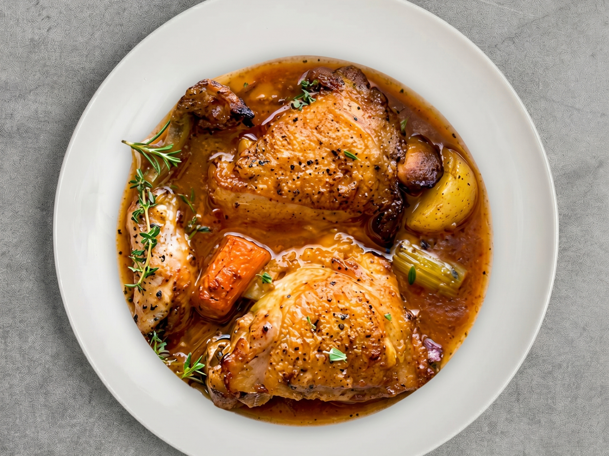 Sweet Brown Stewed Chicken.