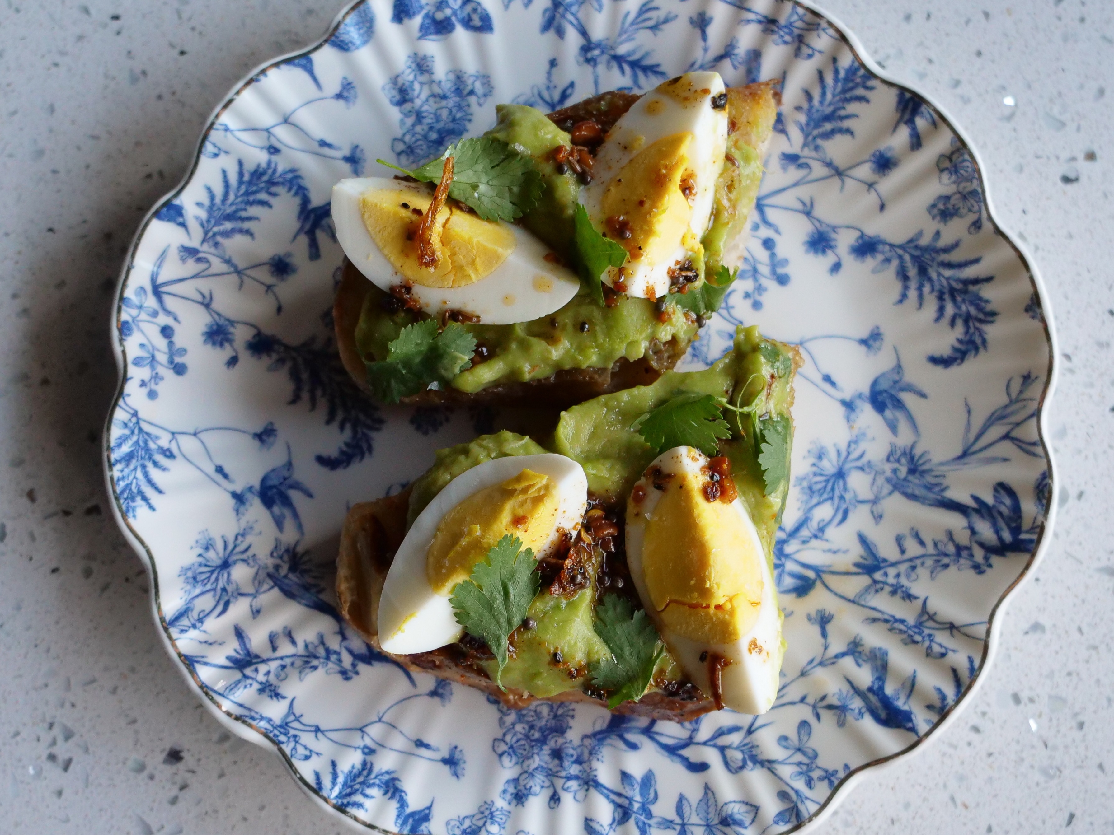 Avo-Egg Chili Crunch Toast.