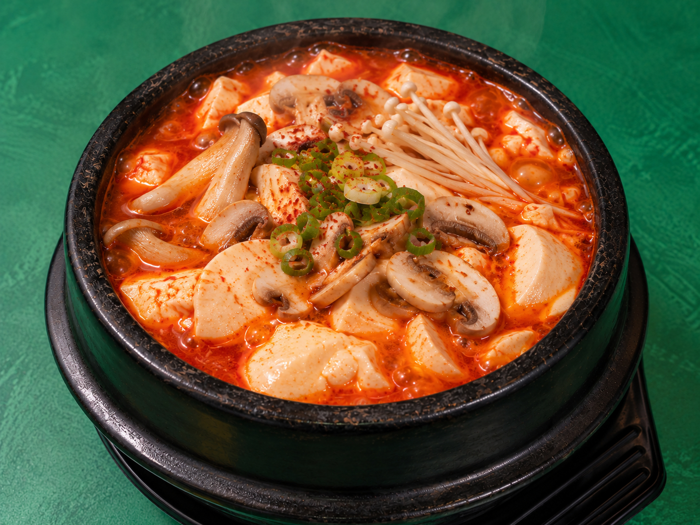Mushroom Soft Tofu Soup.
