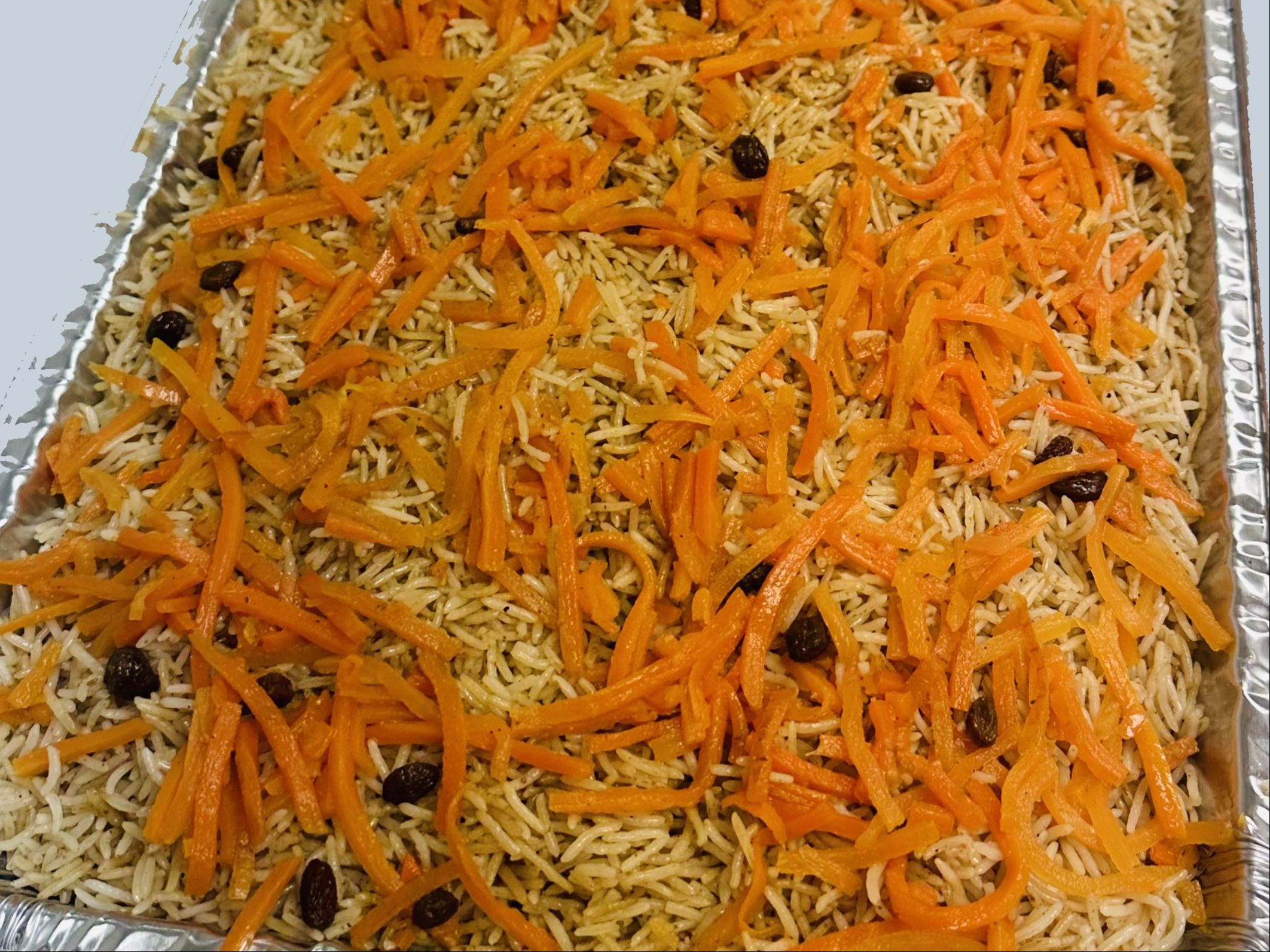 Rice Large Tray Of Afghani Rice W/carrots And Raisin.