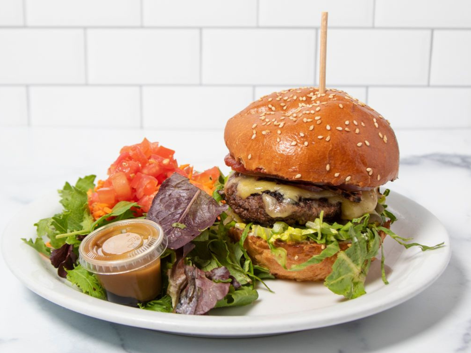 Grass Fed Beef Burger.