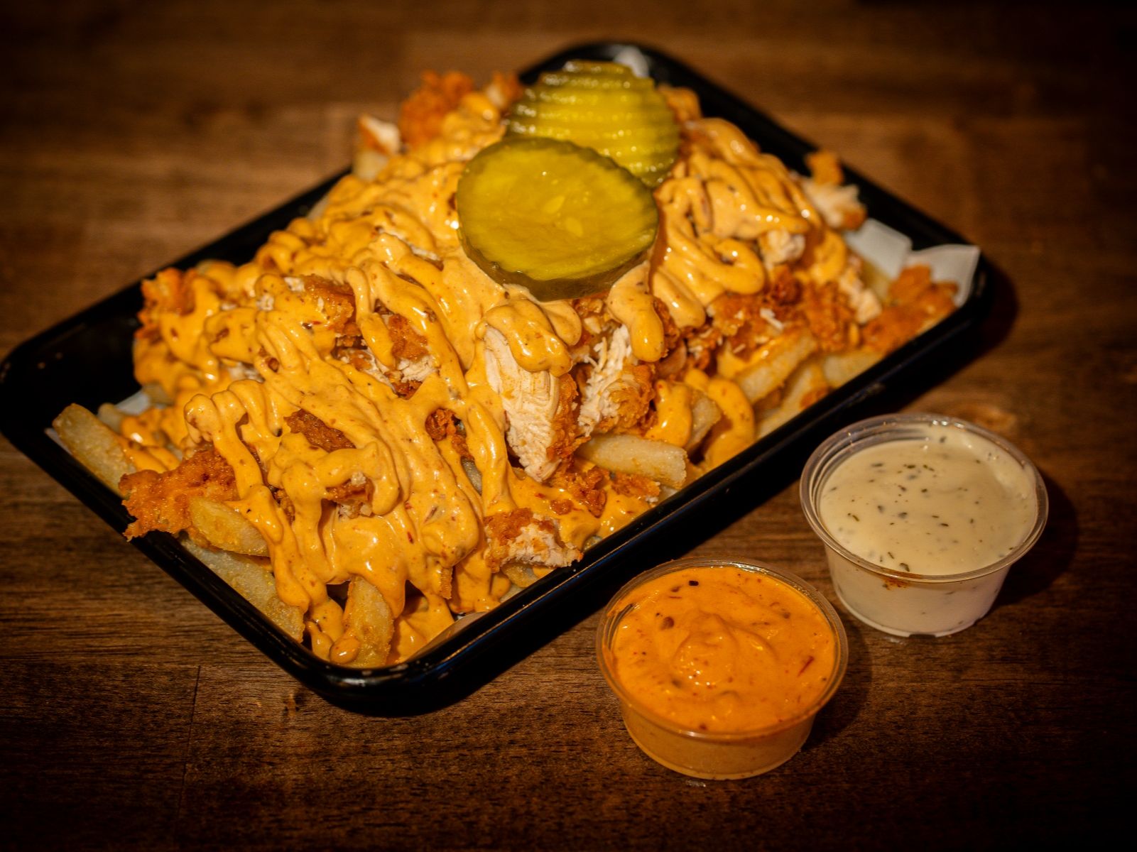 Flamin Loaded Fries with 2 Tenders.