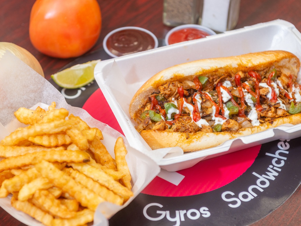 Chicken Cheesesteak W/Fries.