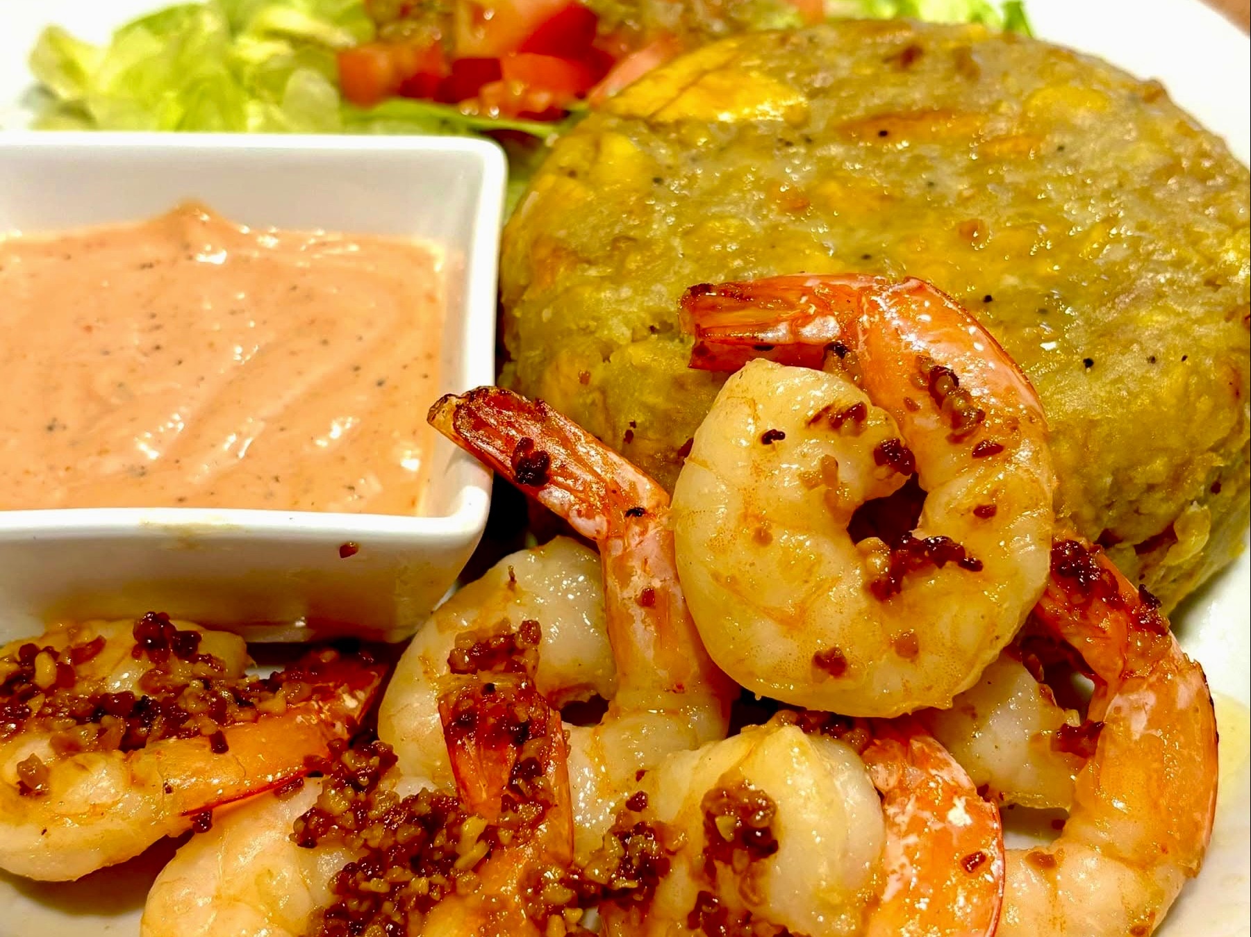 Mofongo + Mofo Shrimp.