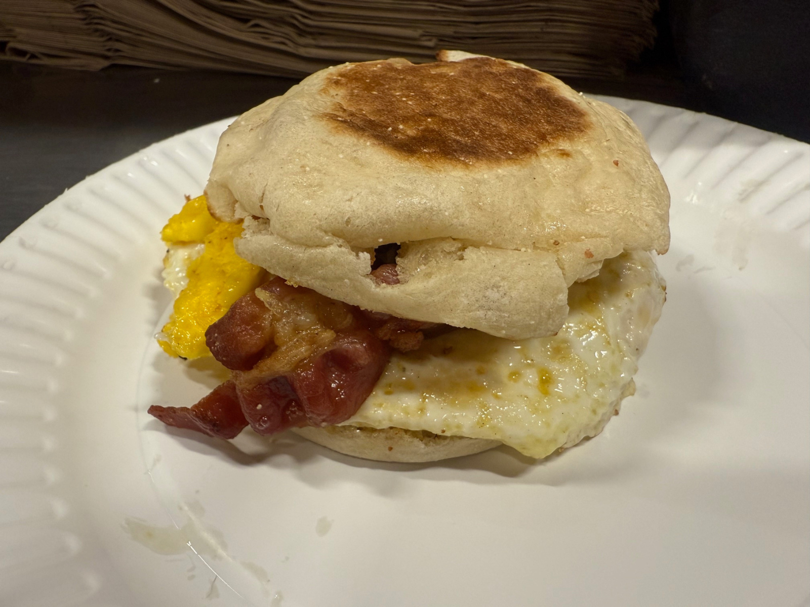 Bacon & Egg Sandwich (online)