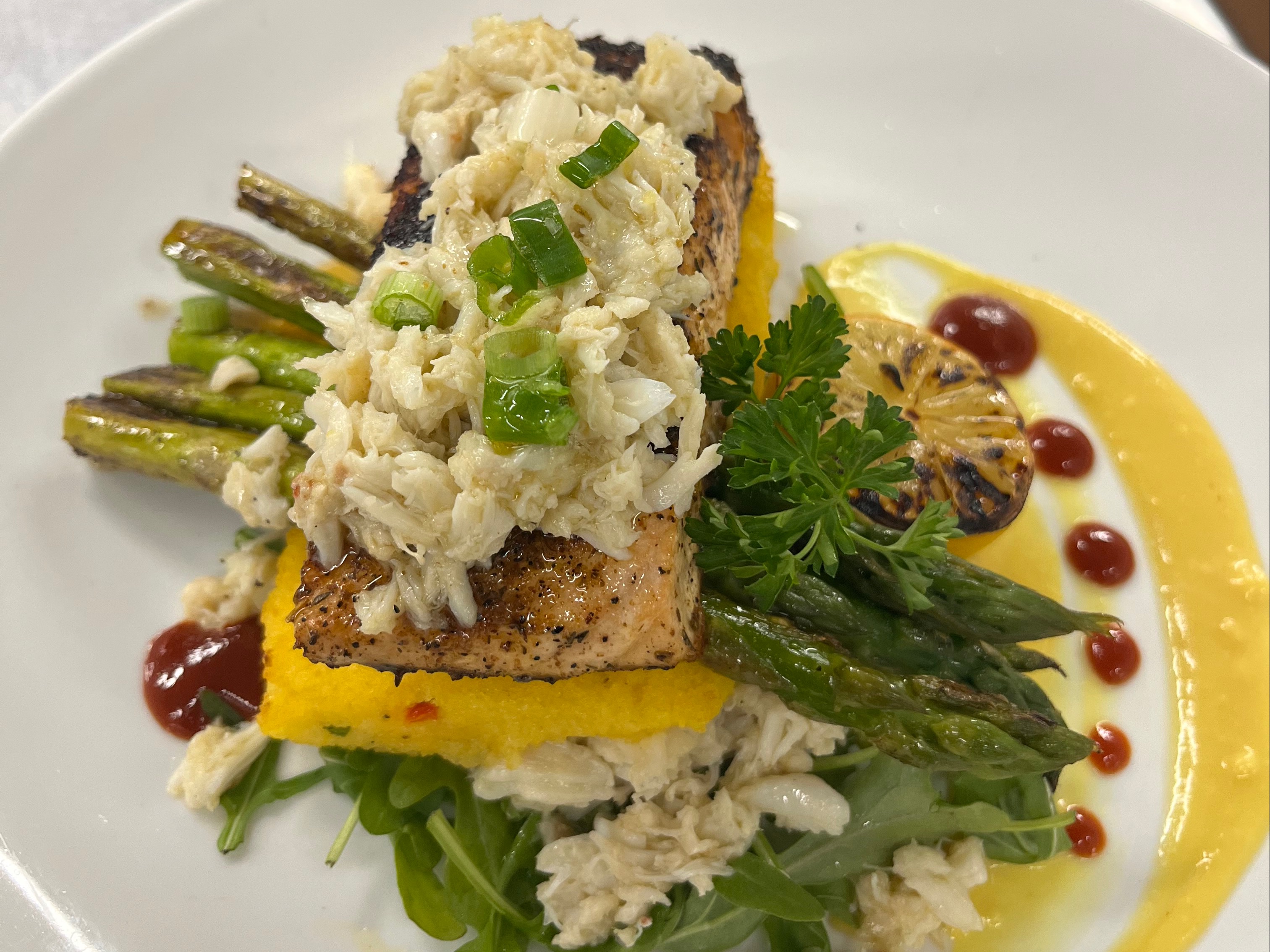 Cajun Salmon Oscar.