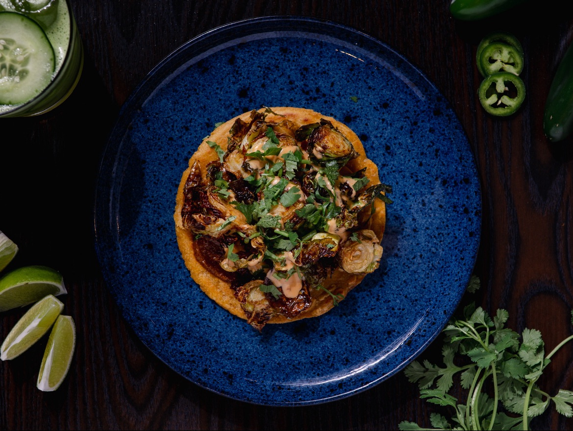 SWEET AND SOUR BRUSSELS TACO.