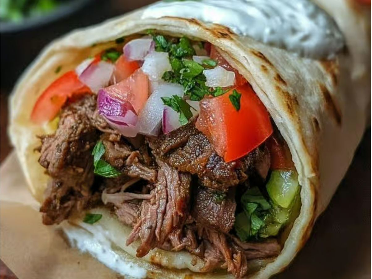 Beef Shawarma Wrap (Arabic Style).