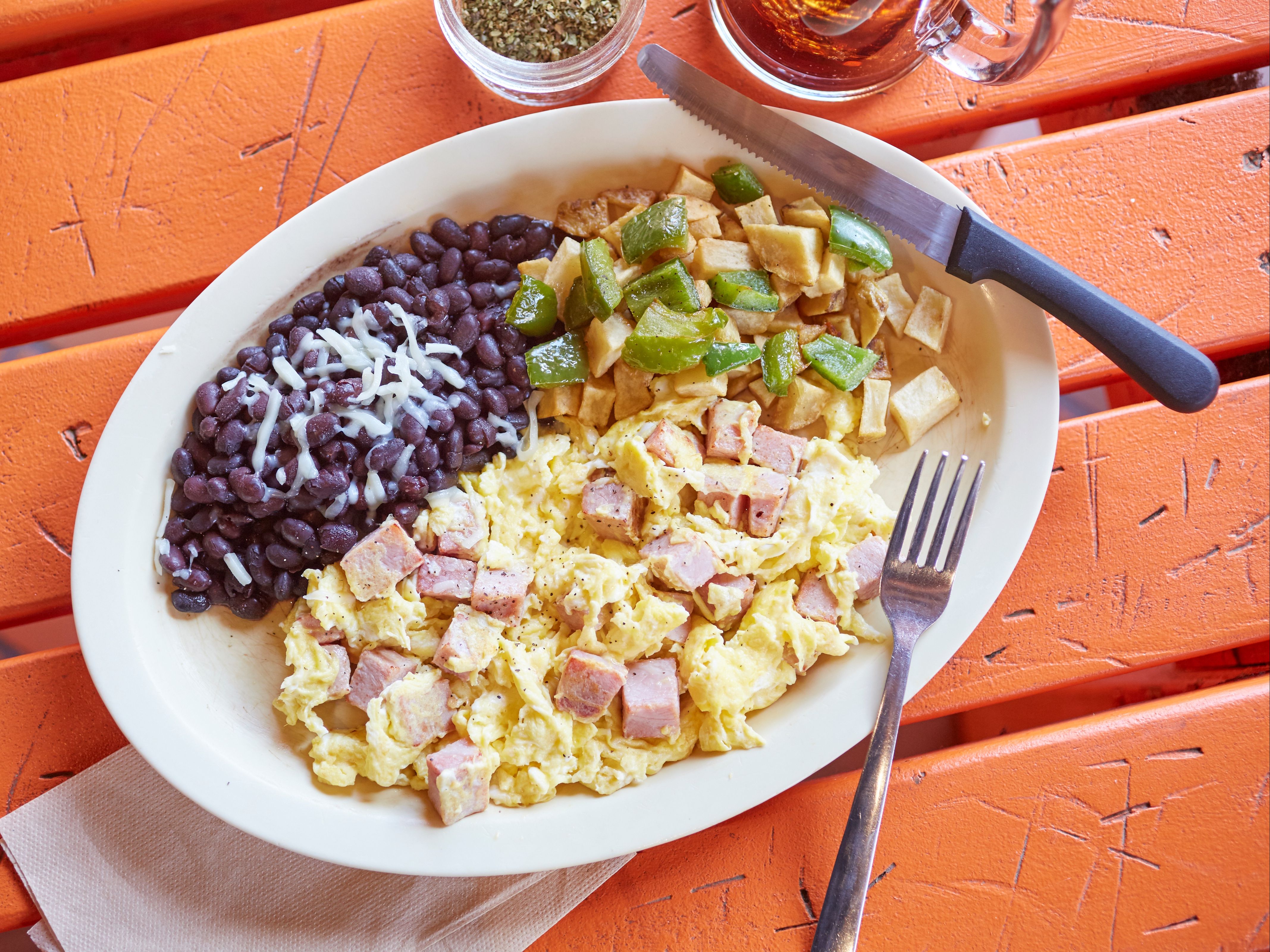 Eggs & Ham Breakfast Plate.