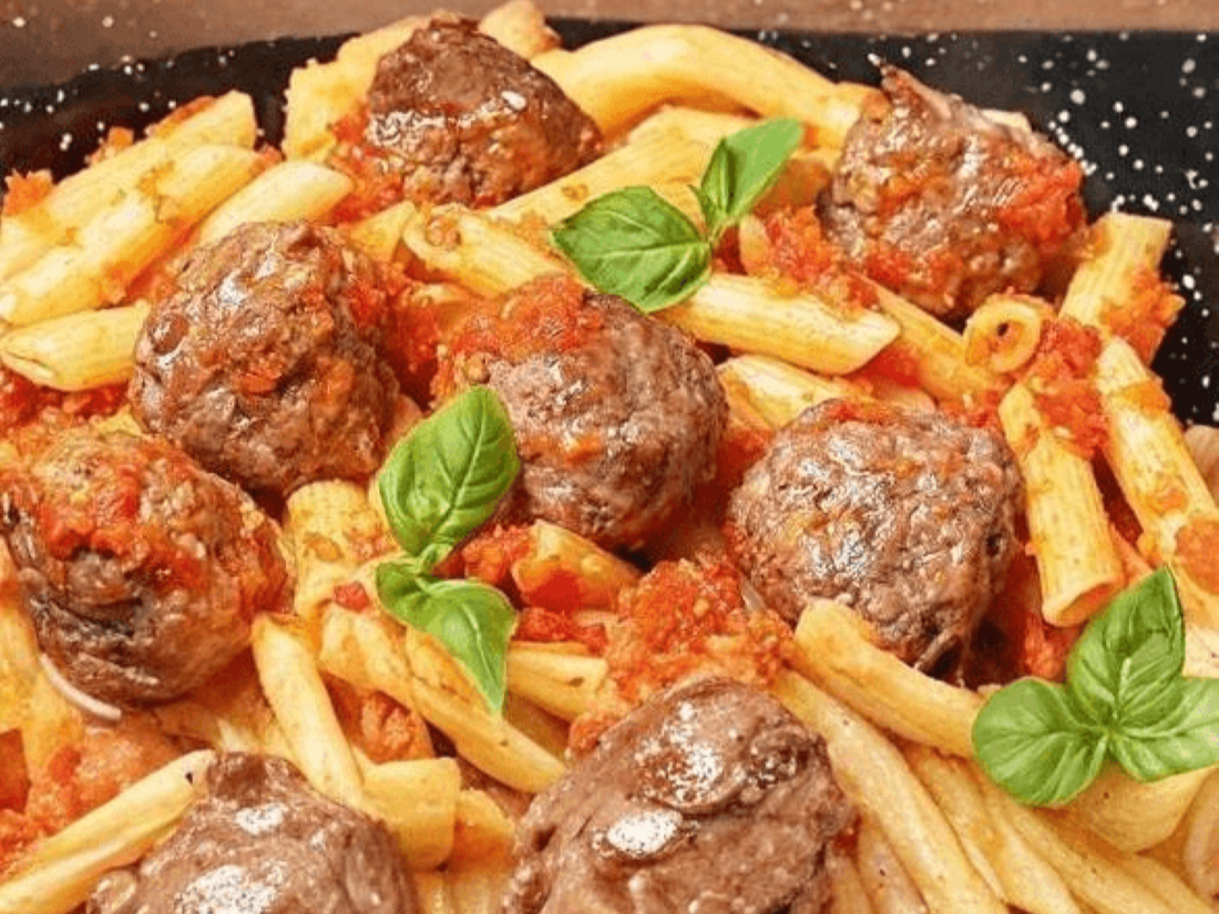 Kids Penne Meatballs.