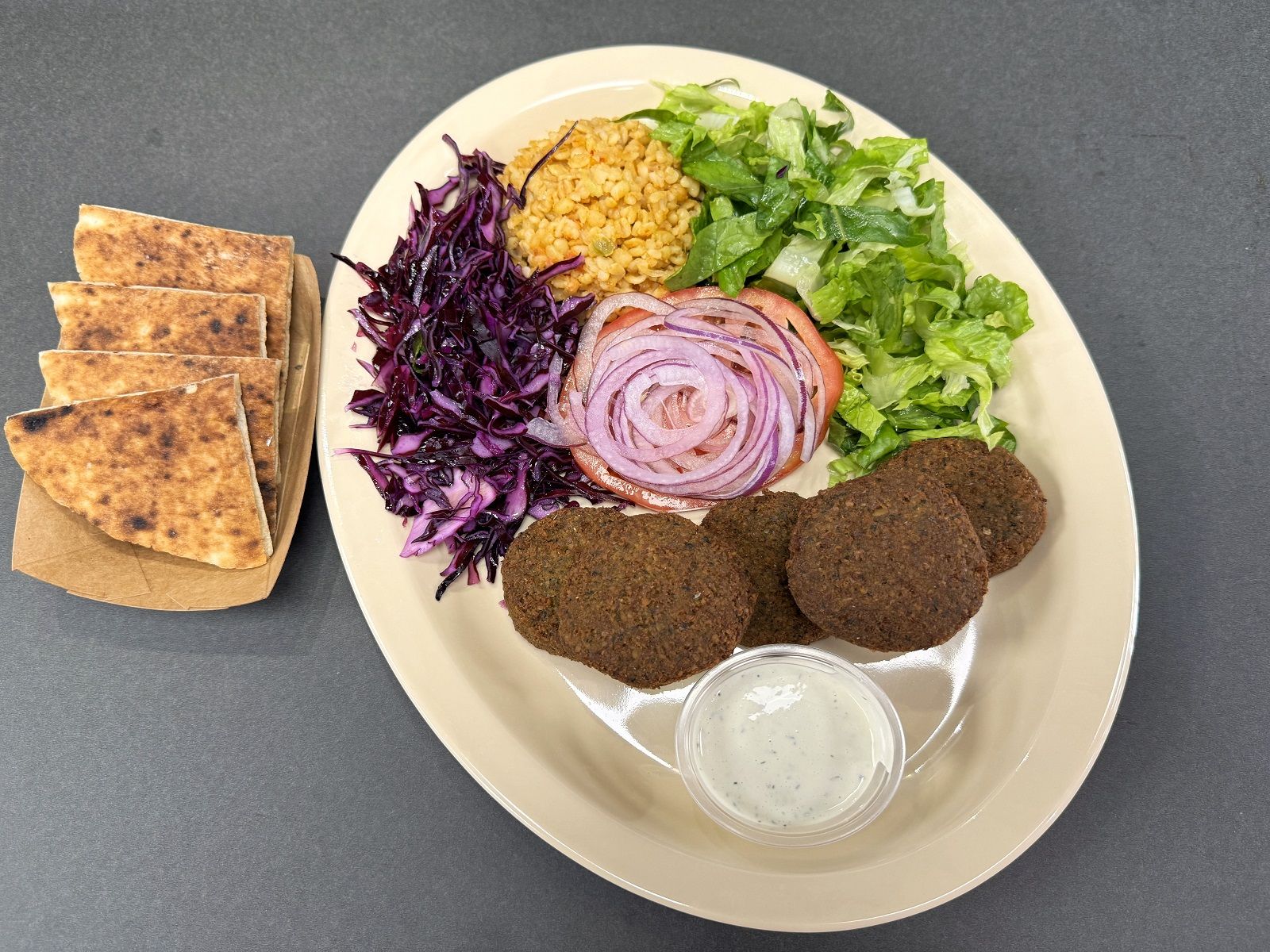Falafel Kebab Plate.