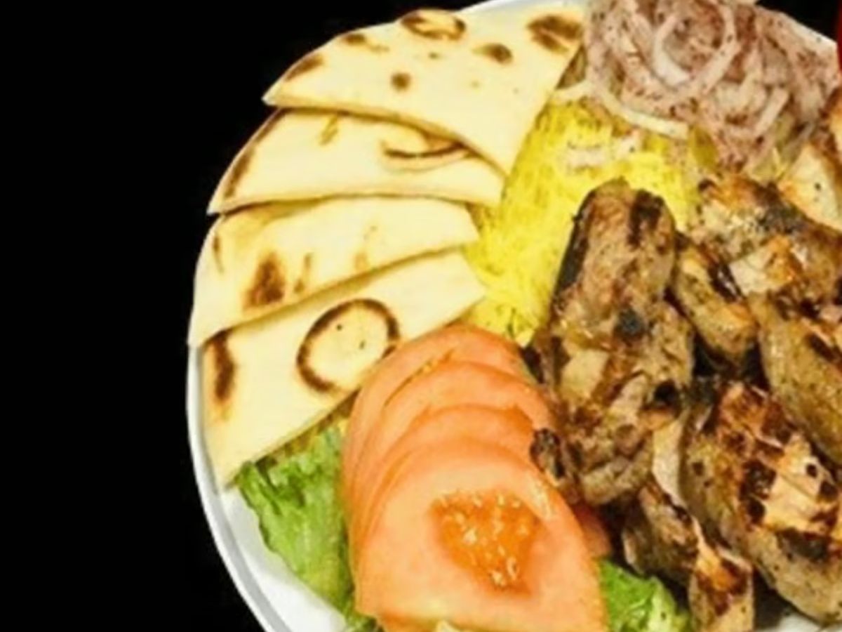 #16 Pork Souvlaki Plate.