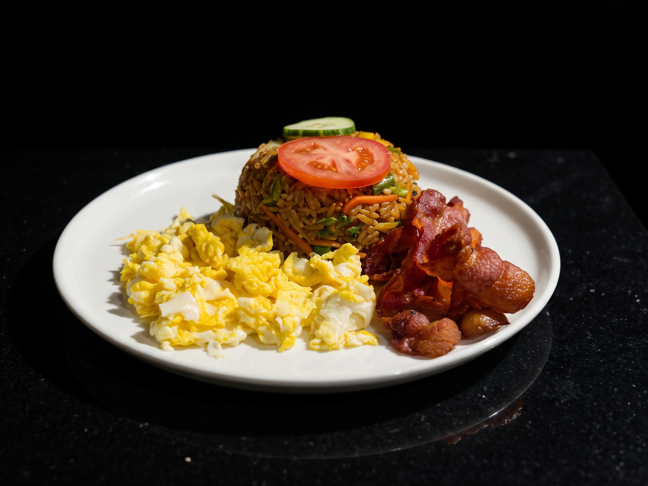 Asian Breakfast With Bacon.