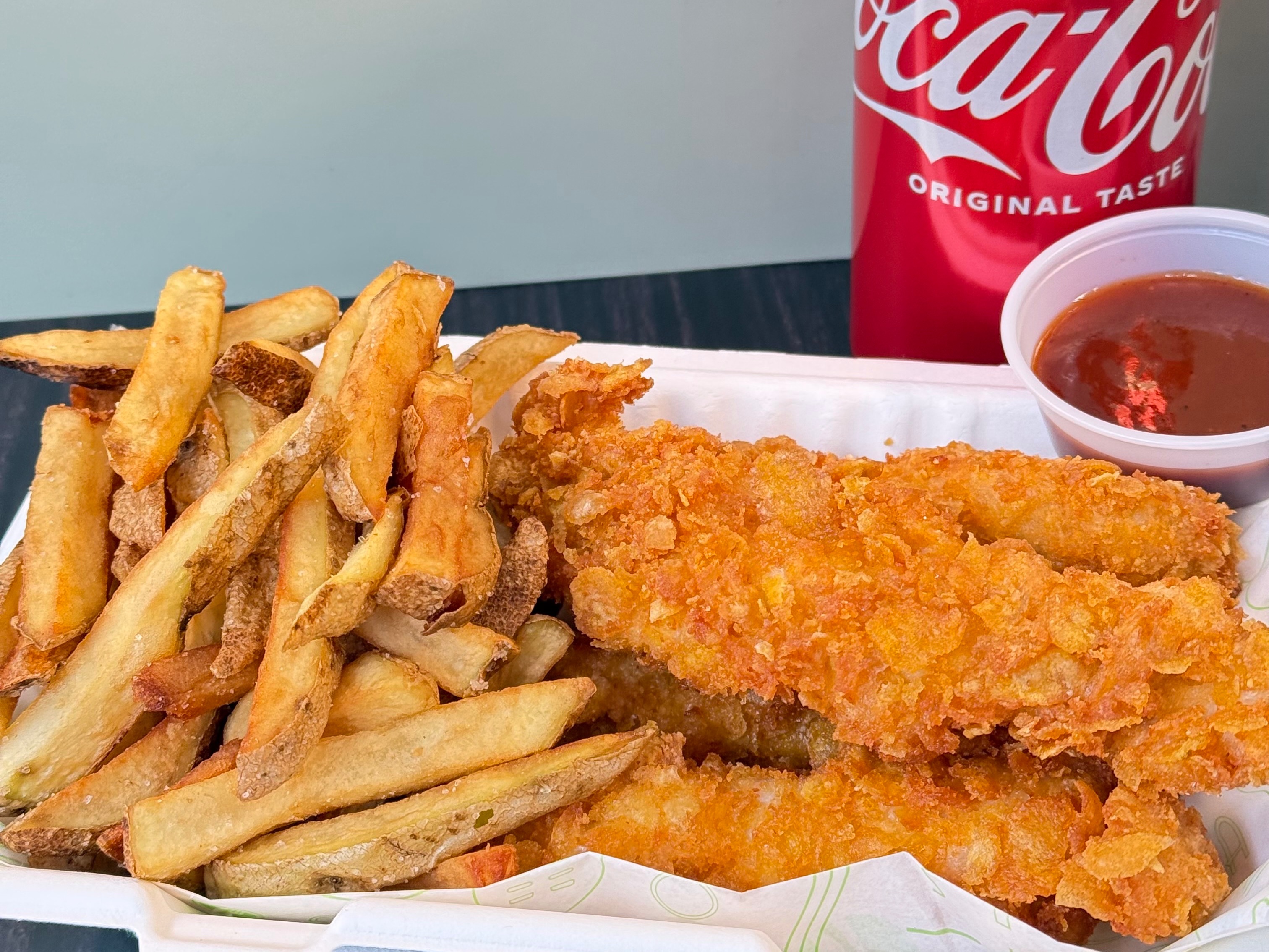 Chicken fingers & fries.
