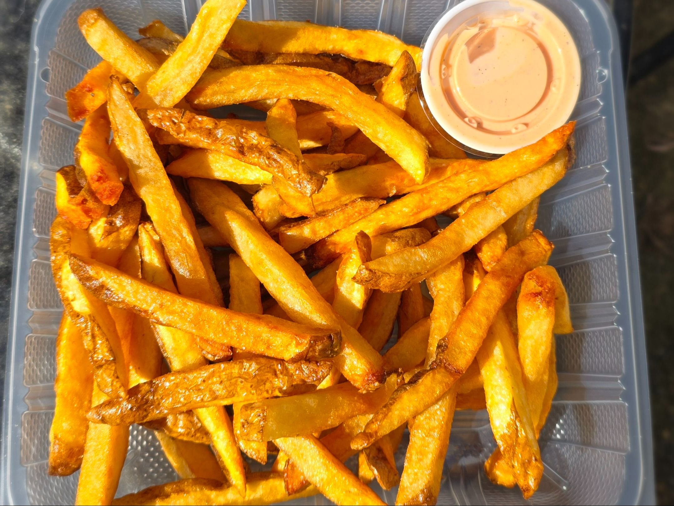 Side Cajun Fries Large - Seasoned Hot.