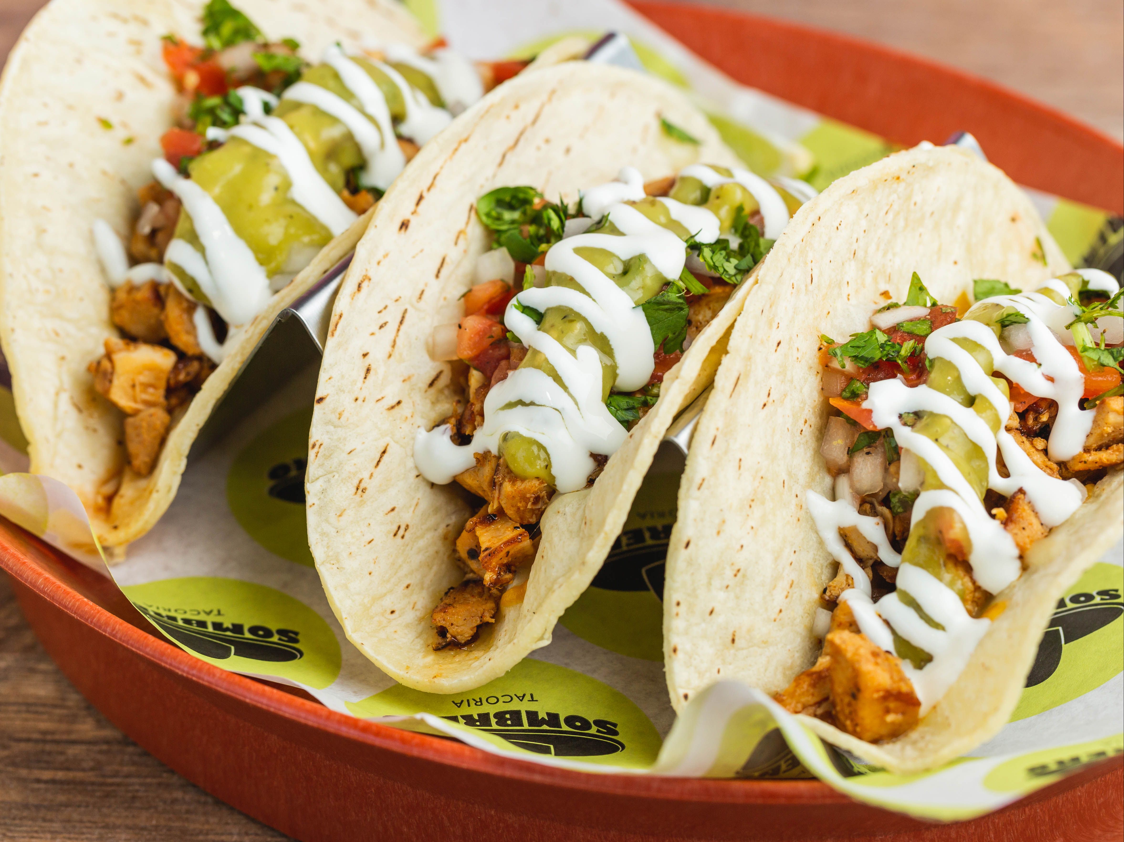 Sombrero Chicken Taco Trio.