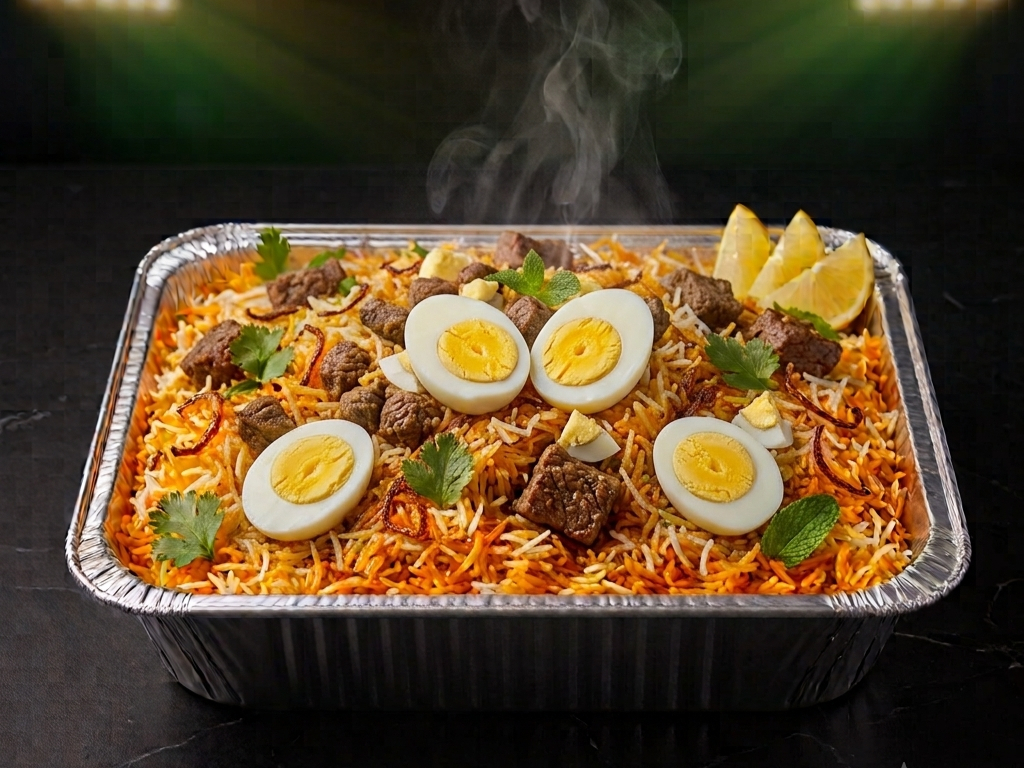 Med 1/2 Tray Lamb Biryani.