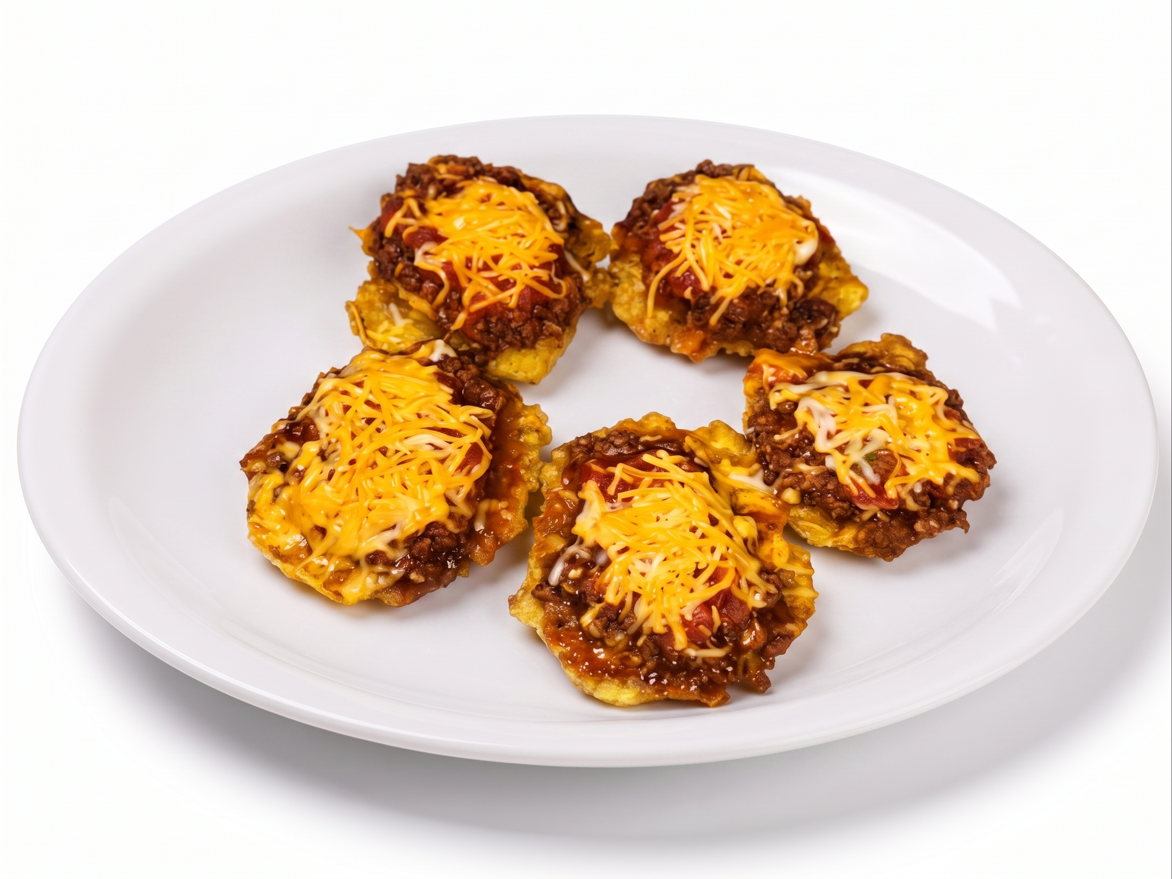 Fried Green Plantains with Picadillo.