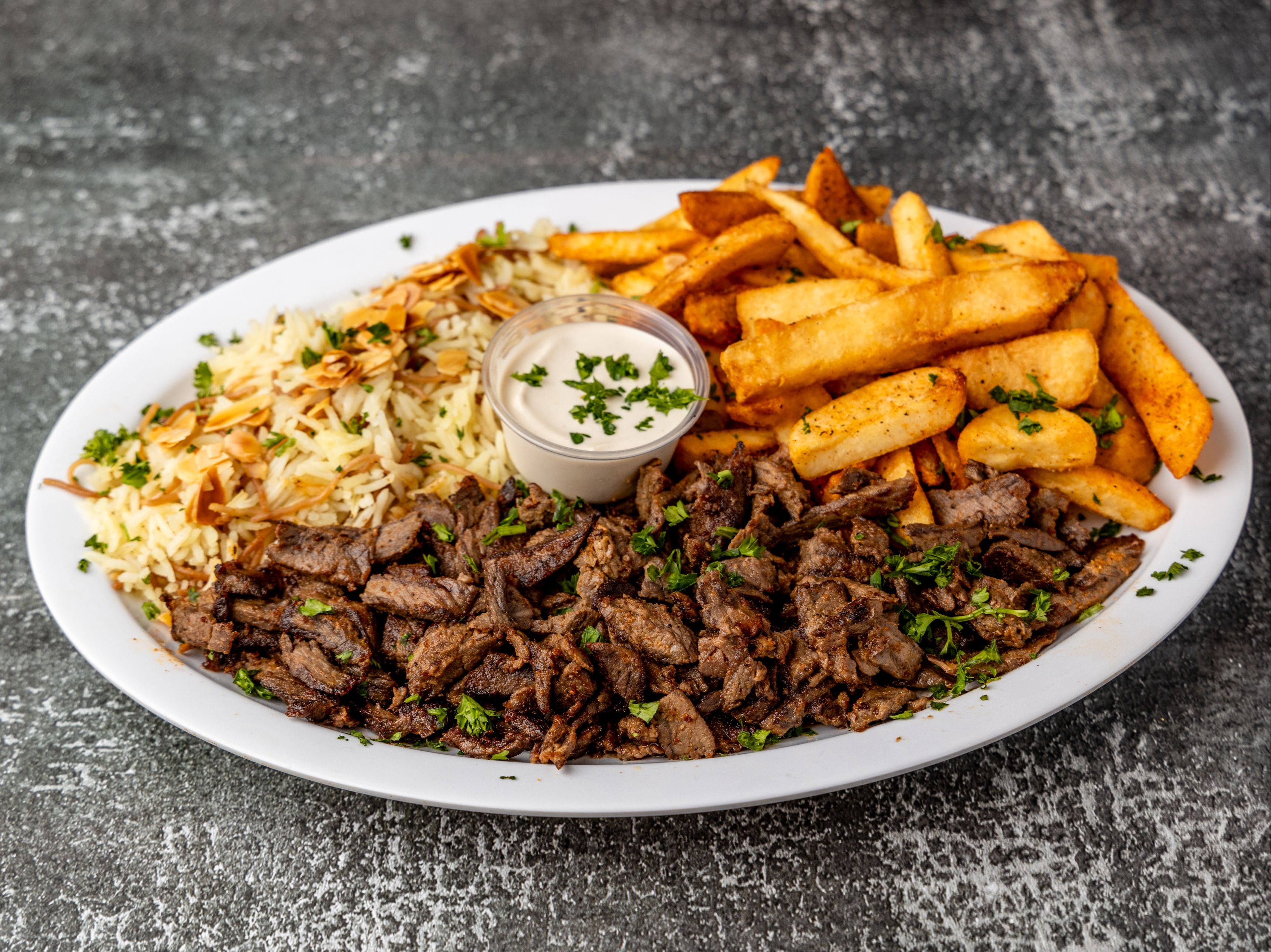 Beef Shawarma Platter.