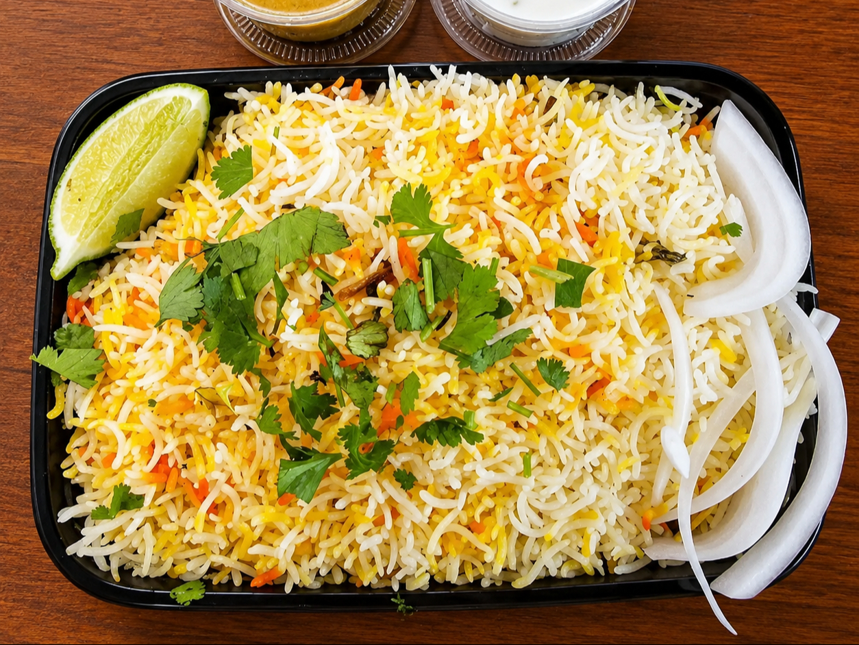 Vegetable Dum Biryani.