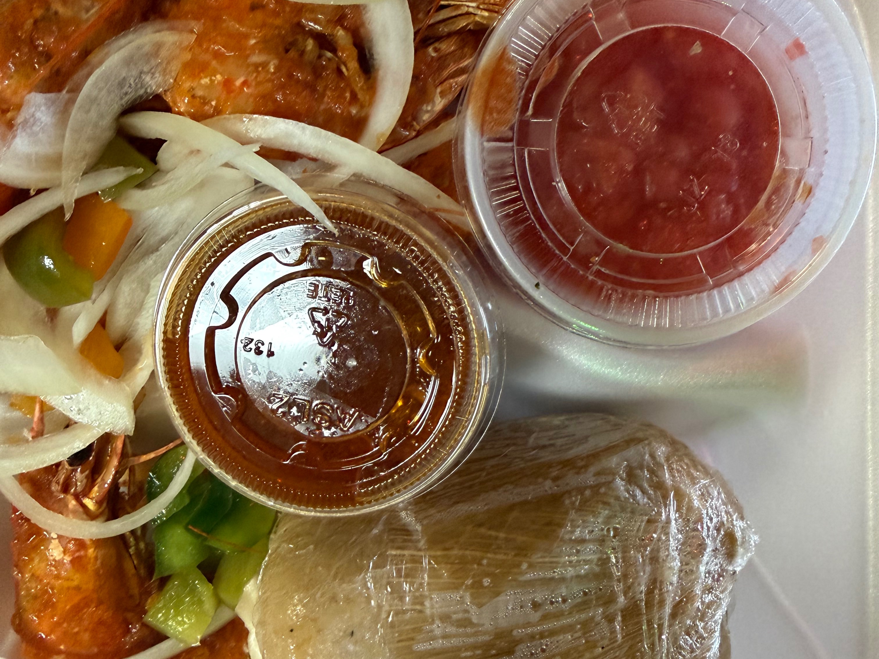 Kenkey w/ Shrimps.