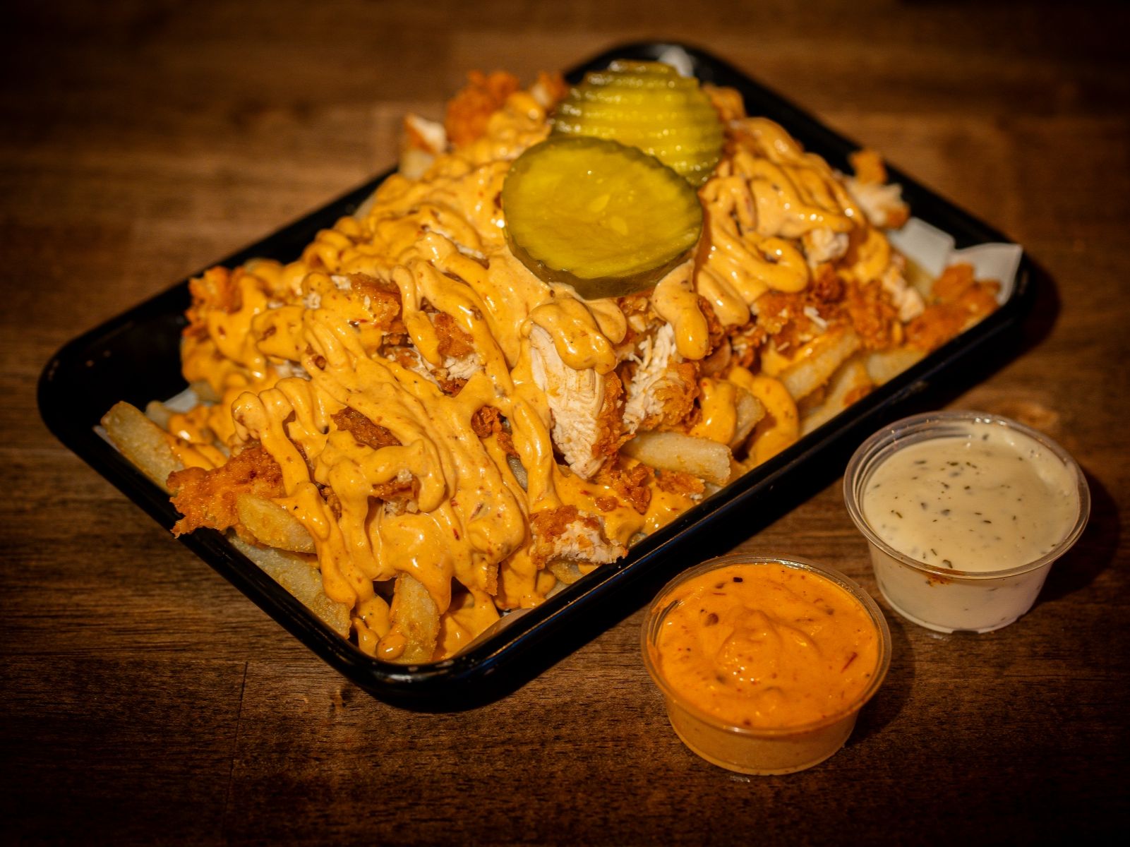 Flamin Loaded Fries with 2 Tenders.