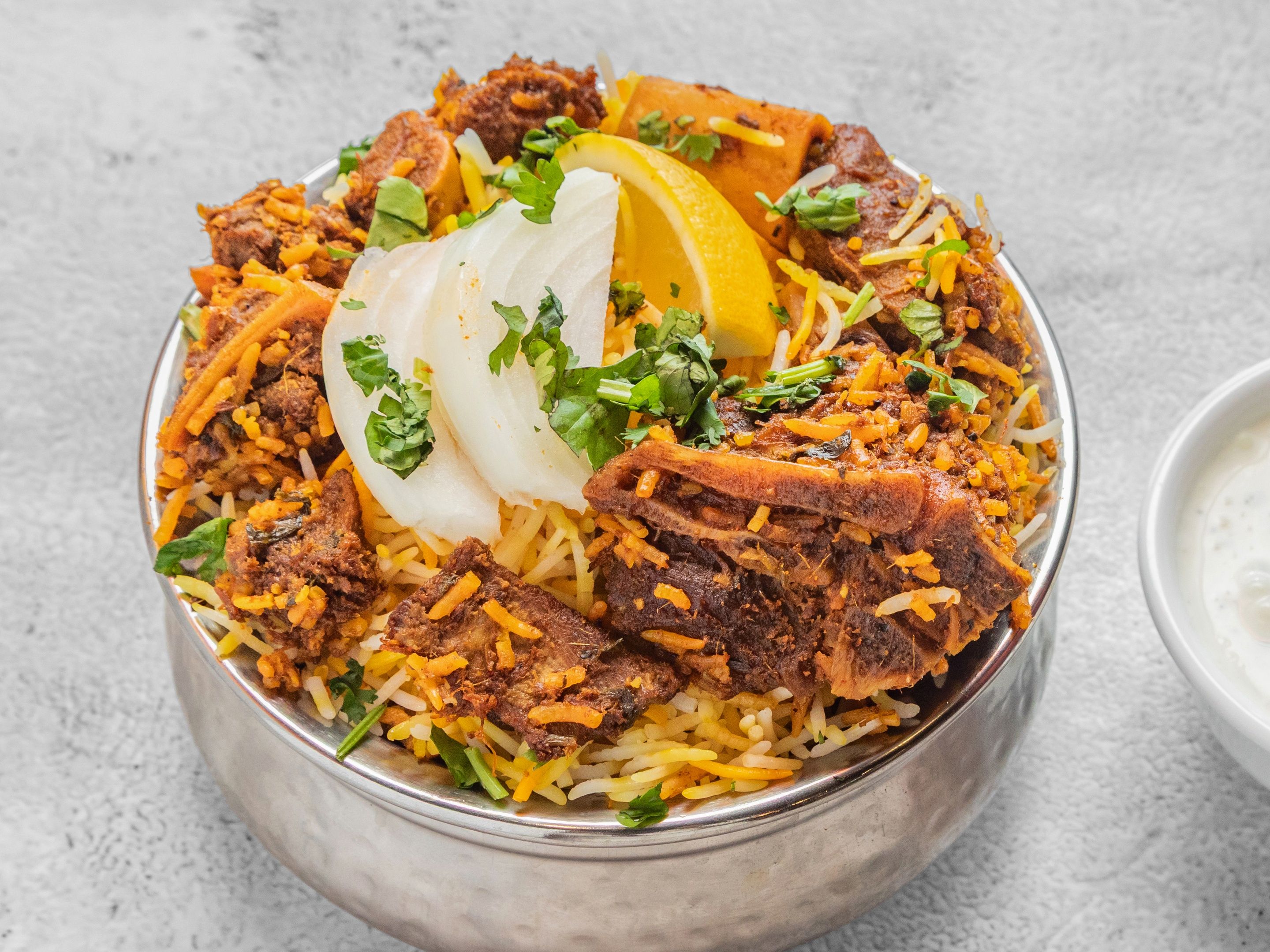 Hyderabadi Goat Dum Biryani.