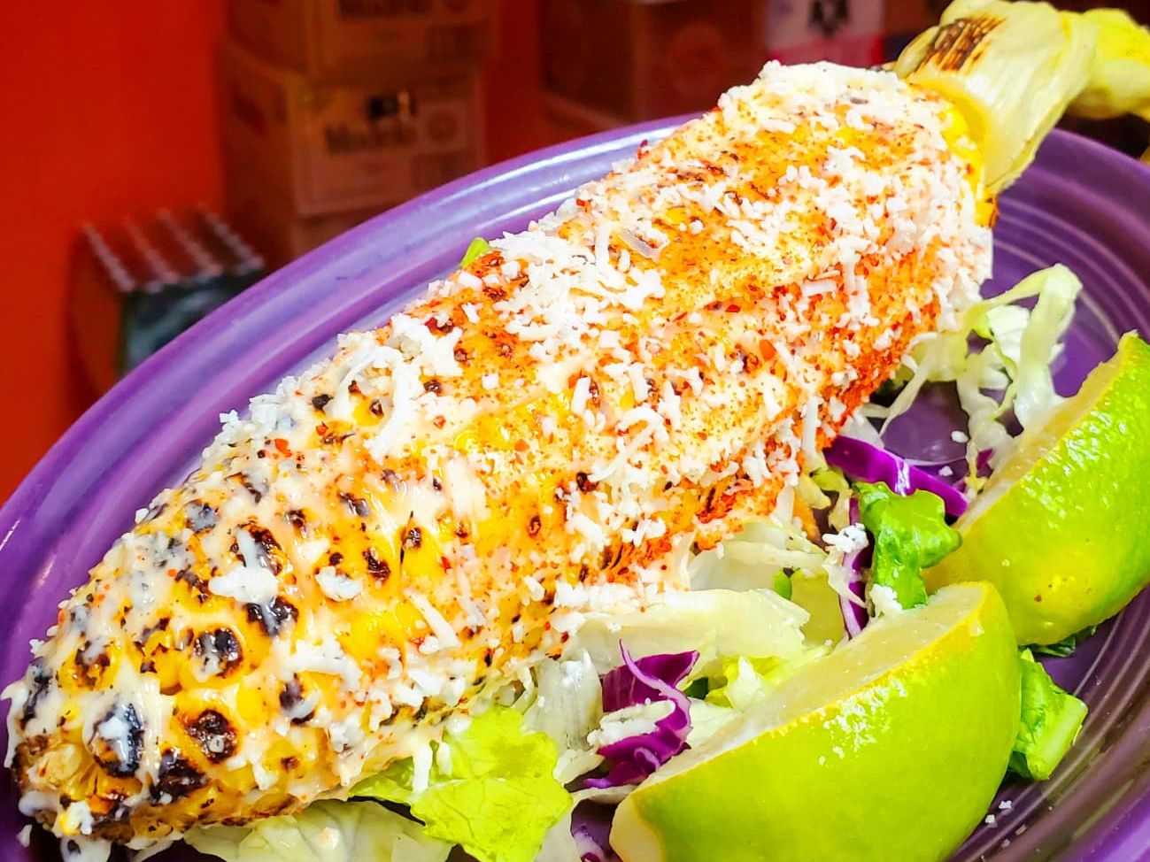 Mexican Corn (One) Elote.