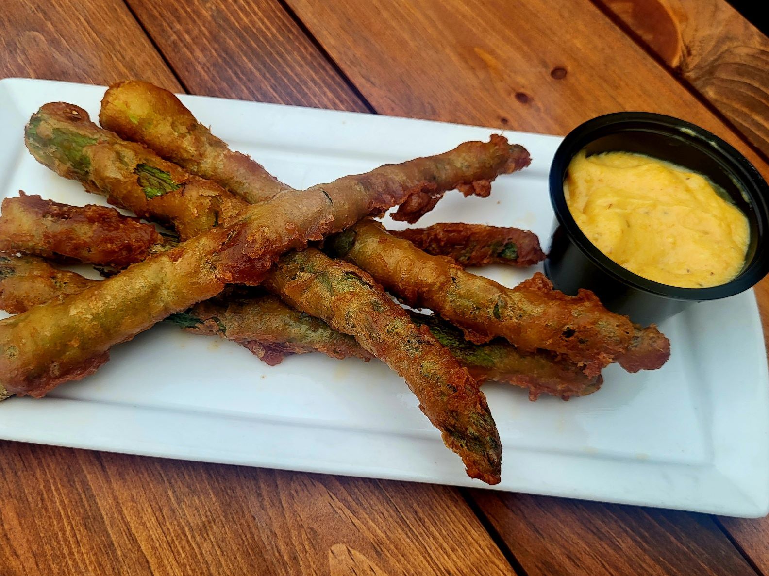 Beer Battered Asparagus.