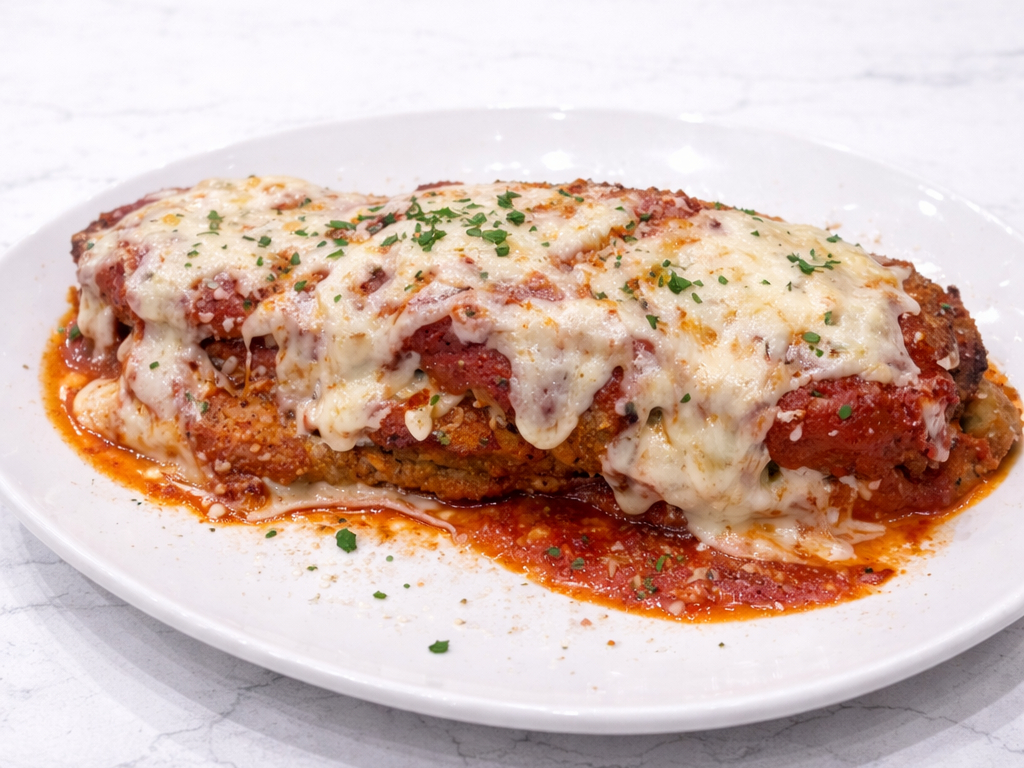 Eggplant Parmigiana Entree.