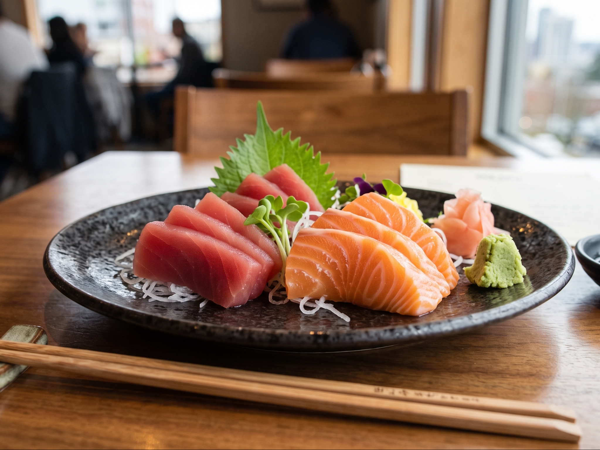 4pc Tuna & 4pc Salmon Sashimi.