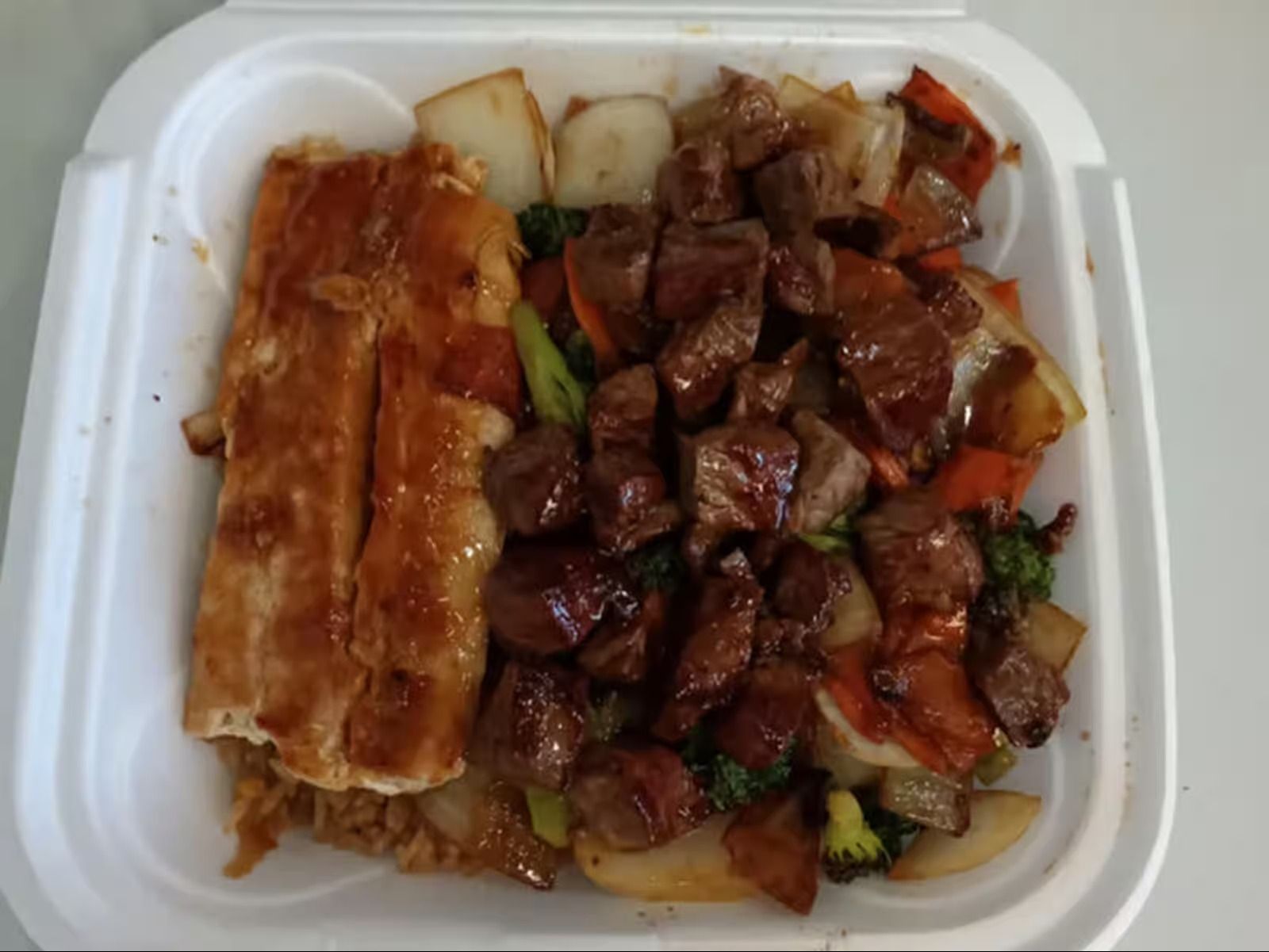 Hibachi Filet Mignon & Salmon.