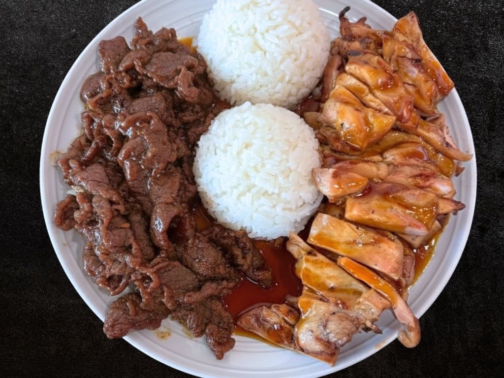 Chicken + Beef Teriyaki.