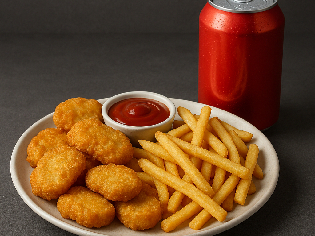 Chicken Nuggets 6pcs Combo W/fries 1 can Soda