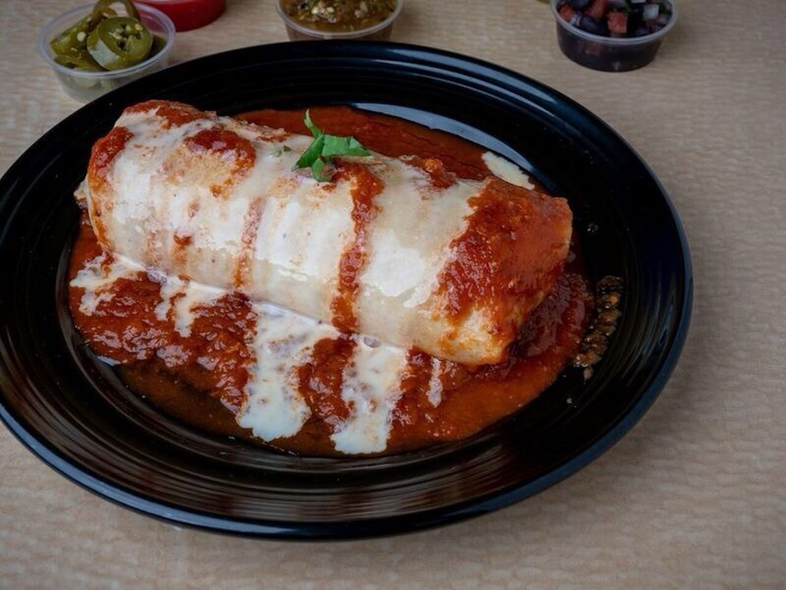 Red Sauce N Cheesedip Smothered Burrito.