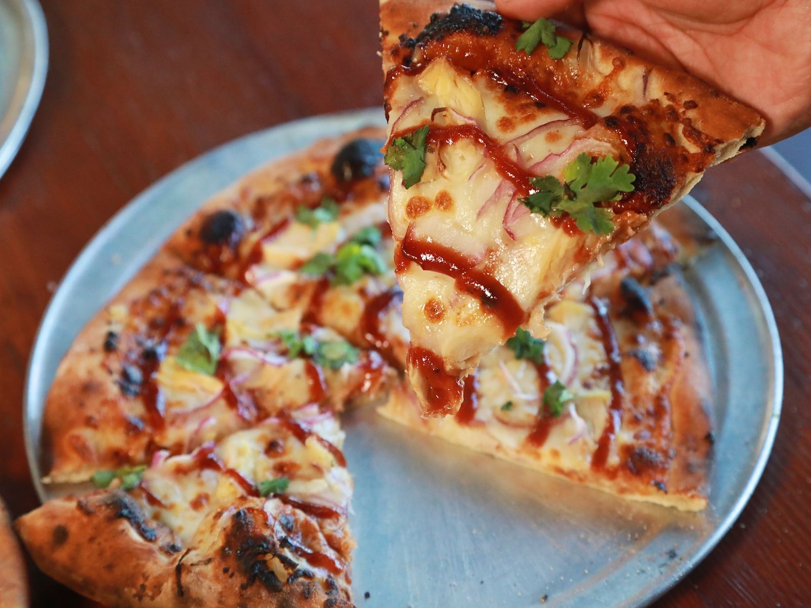 Chicken Hot Honey Pizza.
